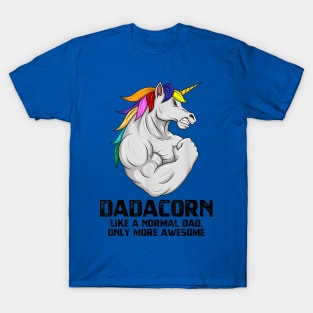 Dadacorn Muscle Dad Unicorn Fathers Day Funny Gift T-Shirt